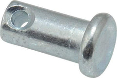 Made in USA - 1/4" Pin Diam, 1/2" OAL, Standard Clevis Pin - 3/32" Hole, 13/32" Usable Length, Zinc-Plated Steel - USA Tool & Supply