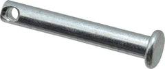 Made in USA - 1/4" Pin Diam, 51/64" OAL, Standard Clevis Pin - 3/32" Hole, 45/64" Usable Length, Zinc-Plated Steel - USA Tool & Supply