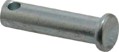 Made in USA - 5/16" Pin Diam, 1-1/4" OAL, Standard Clevis Pin - 9/64" Hole, 1-7/64" Usable Length, Zinc-Plated Steel - USA Tool & Supply