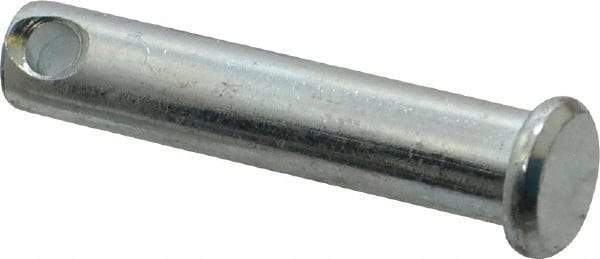 Made in USA - 5/16" Pin Diam, 1-1/2" OAL, Standard Clevis Pin - 9/64" Hole, 1-23/64" Usable Length, Zinc-Plated Steel - USA Tool & Supply