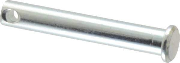 Made in USA - 5/16" Pin Diam, 2" OAL, Standard Clevis Pin - 9/64" Hole, 1-55/64" Usable Length, Zinc-Plated Steel - USA Tool & Supply