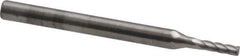Atrax - 1/16" Cut Diam, 1/8" Shank Diam, Cylinder Head Single Cut Burr - Carbide, Flat End, 1/4" LOC, 1-1/2" OAL - USA Tool & Supply