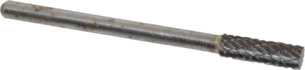 Atrax - 5/32" Cut Diam, 1/8" Shank Diam, Cylinder Head Double Cut Burr - Carbide, Flat End, 1/2" LOC, 1-1/2" OAL - USA Tool & Supply