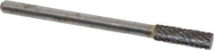 Atrax - 5/32" Cut Diam, 1/8" Shank Diam, Cylinder Head Double Cut Burr - Carbide, Flat End, 1/2" LOC, 1-1/2" OAL - USA Tool & Supply