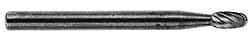 SGS Pro - 1/2" Cut Diam, 3/8" Shank Diam, Oval Head Double Cut Burr - Carbide, Radius End, 7/8" LOC, 2-7/8" OAL - USA Tool & Supply