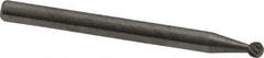 Atrax - 3/32" Cut Diam, 1/8" Shank Diam, Ball Head Single Cut Burr - Carbide, Radius End, 3/32" LOC, 1-1/2" OAL - USA Tool & Supply