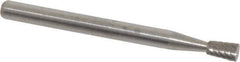 Atrax - 1/8" Cut Diam, 1/8" Shank Diam, Inverted Cone Head Single Cut Burr - Flat End, 3/16" LOC, 1-1/2" OAL - USA Tool & Supply