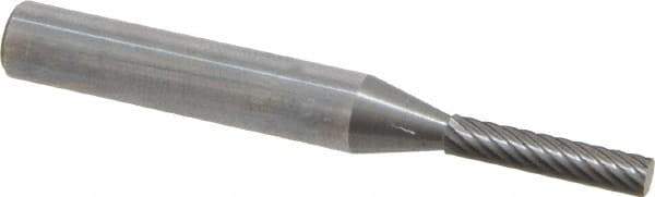 Atrax - 1/8" Cut Diam, 1/4" Shank Diam, Cylinder Head Single Cut Burr - Carbide, Flat End, 1/2" LOC, 2" OAL - USA Tool & Supply