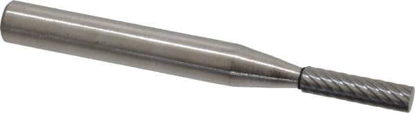 Atrax - 5/32" Cut Diam, 1/4" Shank Diam, Cylinder Head Single Cut Burr - Carbide, Flat End, 5/8" LOC, 2" OAL - USA Tool & Supply