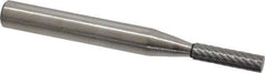 Atrax - 5/32" Cut Diam, 1/4" Shank Diam, Cylinder Head Single Cut Burr - Carbide, Flat End, 5/8" LOC, 2" OAL - USA Tool & Supply