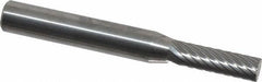 Atrax - 3/16" Cut Diam, 1/4" Shank Diam, Cylinder Head Single Cut Burr - Carbide, Flat End, 5/8" LOC, 2" OAL - USA Tool & Supply