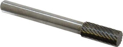 Atrax - 5/16" Cut Diam, 1/4" Shank Diam, Cylinder Head Single Cut Burr - Carbide, Flat End, 3/4" LOC, 2-1/2" OAL - USA Tool & Supply