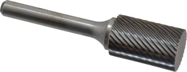 Atrax - 5/8" Cut Diam, 1/4" Shank Diam, Cylinder Head Single Cut Burr - Carbide, Flat End, 1" LOC, 2-3/4" OAL - USA Tool & Supply