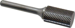Atrax - 5/8" Cut Diam, 1/4" Shank Diam, Cylinder Head Single Cut Burr - Carbide, Flat End, 1" LOC, 2-3/4" OAL - USA Tool & Supply
