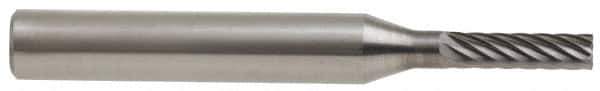 Atrax - 1/8" Cut Diam, 1/4" Shank Diam, Cylinder with End Cut Head Single Cut Burr - Carbide, End Cut End, 1/2" LOC, 2" OAL - USA Tool & Supply