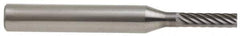 Atrax - 1/8" Cut Diam, 1/4" Shank Diam, Cylinder with End Cut Head Single Cut Burr - Carbide, End Cut End, 1/2" LOC, 2" OAL - USA Tool & Supply