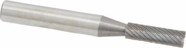 Atrax - 3/16" Cut Diam, 1/4" Shank Diam, Cylinder with End Cut Head Single Cut Burr - Carbide, End Cut End, 5/8" LOC, 2" OAL - USA Tool & Supply