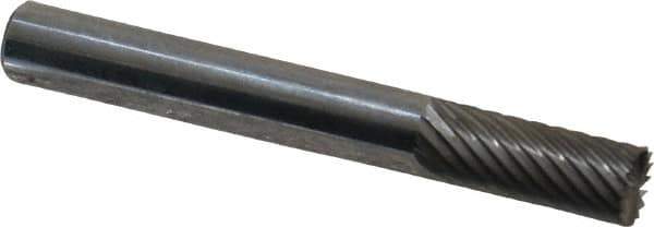 Atrax - 1/4" Cut Diam, 1/4" Shank Diam, Cylinder with End Cut Head Single Cut Burr - Carbide, End Cut End, 5/8" LOC, 2" OAL - USA Tool & Supply