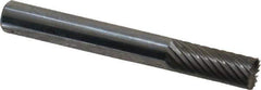 Atrax - 1/4" Cut Diam, 1/4" Shank Diam, Cylinder with End Cut Head Single Cut Burr - Carbide, End Cut End, 5/8" LOC, 2" OAL - USA Tool & Supply