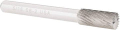 Atrax - 5/16" Cut Diam, 1/4" Shank Diam, Cylinder with End Cut Head Single Cut Burr - Carbide, End Cut End, 3/4" LOC, 2-1/2" OAL - USA Tool & Supply