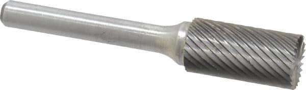 Atrax - 1/2" Cut Diam, 1/4" Shank Diam, Cylinder with End Cut Head Single Cut Burr - Carbide, End Cut End, 1" LOC, 2-3/4" OAL - USA Tool & Supply