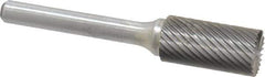 Atrax - 1/2" Cut Diam, 1/4" Shank Diam, Cylinder with End Cut Head Single Cut Burr - Carbide, End Cut End, 1" LOC, 2-3/4" OAL - USA Tool & Supply