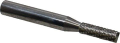 Atrax - 3/16" Cut Diam, 1/4" Shank Diam, Cylinder with End Cut Head Double Cut Burr - Carbide, End Cut End, 5/8" LOC, 2" OAL - USA Tool & Supply
