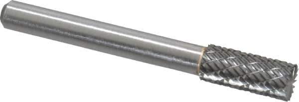 Atrax - 5/16" Cut Diam, 1/4" Shank Diam, Cylinder with End Cut Head Double Cut Burr - Carbide, End Cut End, 3/4" LOC, 2-1/2" OAL - USA Tool & Supply