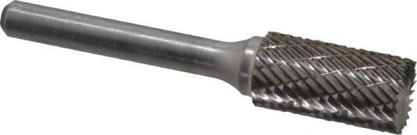 Atrax - 1/2" Cut Diam, 1/4" Shank Diam, Cylinder with End Cut Head Double Cut Burr - Carbide, End Cut End, 1" LOC, 2-3/4" OAL - USA Tool & Supply