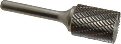 Atrax - 3/4" Cut Diam, 1/4" Shank Diam, Cylinder with End Cut Head Double Cut Burr - Carbide, End Cut End, 1" LOC, 2-3/4" OAL - USA Tool & Supply