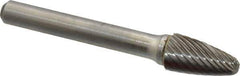 Atrax - 3/8" Cut Diam, 1/4" Shank Diam, Tree with Radius Head Single Cut Burr - Carbide, Radius End, 3/4" LOC, 2-1/2" OAL - USA Tool & Supply