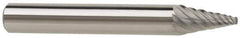 SGS Pro - 1/4" Cut Diam, 1/4" Shank Diam, Cone Head Single Cut Burr - Carbide, Point End, 1" LOC - USA Tool & Supply