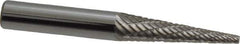 Atrax - 1/4" Cut Diam, 1/4" Shank Diam, Cone Head Double Cut Burr - Carbide, Point End, 1" LOC, 2" OAL - USA Tool & Supply