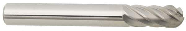 Atrax - 3/4" Cut Diam, 1/4" Shank Diam, Cylinder with Radius Head Fluted Cut Burr - Radius End, 1" LOC, 2-3/4" OAL - USA Tool & Supply