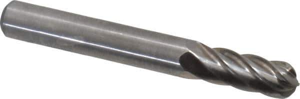 Atrax - 1/4" Cut Diam, 1/4" Shank Diam, Cylinder with Radius Head Fluted Cut Burr - Radius End, 5/8" LOC, 2" OAL - USA Tool & Supply