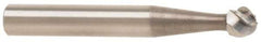 Atrax - 1/4" Cut Diam, 1/4" Shank Diam, Ball Head Fluted Cut Burr - Radius End, 1/4" LOC, 2" OAL - USA Tool & Supply