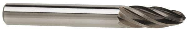 Atrax - 1/4" Cut Diam, 1/4" Shank Diam, Tree with Radius Head Fluted Cut Burr - Radius End, 5/8" LOC, 2" OAL - USA Tool & Supply