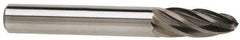 Atrax - 1/4" Cut Diam, 1/4" Shank Diam, Tree with Radius Head Fluted Cut Burr - Radius End, 5/8" LOC, 2" OAL - USA Tool & Supply