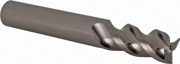 Iscar - 1/2", 3 Flute, Single End, Solid Carbide, 0.008" Corner Radius End Mill - 3-1/2" OAL, 45° Helix, Right Hand Flute, 1" LOC, Right Hand Cut - USA Tool & Supply