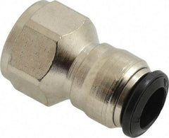 Alpha Technologies - 8mm Outside Diam, 1/4 BSPP, Nickel Plated Brass Push-to-Connect Tube Female Connector - 250 Max psi, Tube to Female BSPP Connection, Buna O-Ring - USA Tool & Supply