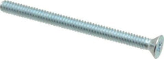 Value Collection - #10-24 UNC, 2-1/2" OAL Phillips Drive Machine Screw - Flat Head, Grade 2 Steel, Zinc-Plated Finish, Without Washer - USA Tool & Supply