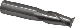 Atrax - 11/16", 1-3/8" LOC, 3/4" Shank Diam, 4" OAL, 2 Flute, Solid Carbide Square End Mill - Single End, Uncoated, Spiral Flute, 30° Helix, Centercutting, Right Hand Cut, Right Hand Flute - USA Tool & Supply