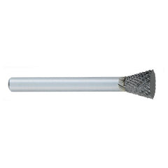 ‎SN-1 -1/4 × 5/16 LOC × 1/4 Shank × 2 OAL Inverted Taper Carbide Medium Tough Cut Burr - USA Tool & Supply