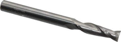 Atrax - 3/16", 5/8" LOC, 3/16" Shank Diam, 2" OAL, 2 Flute, Solid Carbide Square End Mill - Single End, Uncoated, Spiral Flute, 30° Helix, Centercutting, Right Hand Cut - USA Tool & Supply