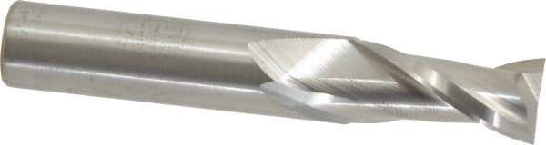 Atrax - 1/2", 1" LOC, 1/2" Shank Diam, 3" OAL, 2 Flute, Solid Carbide Square End Mill - Single End, Uncoated, Spiral Flute, 30° Helix, Centercutting, Right Hand Cut - USA Tool & Supply