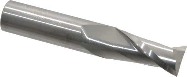 Atrax - 5/8", 1-1/4" LOC, 5/8" Shank Diam, 3-1/2" OAL, 2 Flute, Solid Carbide Square End Mill - Single End, Uncoated, Spiral Flute, 30° Helix, Centercutting, Right Hand Cut - USA Tool & Supply