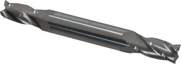 Atrax - 7/16", 7/8" LOC, 1/2" Shank Diam, 4" OAL, 4 Flute, Solid Carbide Square End Mill - Double End, Uncoated, Spiral Flute, 30° Helix, Centercutting - USA Tool & Supply