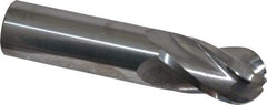 Atrax - 7/8" Diam, 1-1/2" LOC, 4 Flute Solid Carbide Ball End Mill - Uncoated, Single End, 4" OAL, 7/8" Shank Diam - USA Tool & Supply