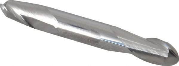 Atrax - 5/16" Diam, 1/2" LOC, 2 Flute Solid Carbide Ball End Mill - Uncoated, Double End, 2-1/2" OAL, 5/16" Shank Diam - USA Tool & Supply