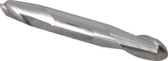 Atrax - 5/16" Diam, 1/2" LOC, 2 Flute Solid Carbide Ball End Mill - Uncoated, Double End, 2-1/2" OAL, 5/16" Shank Diam - USA Tool & Supply